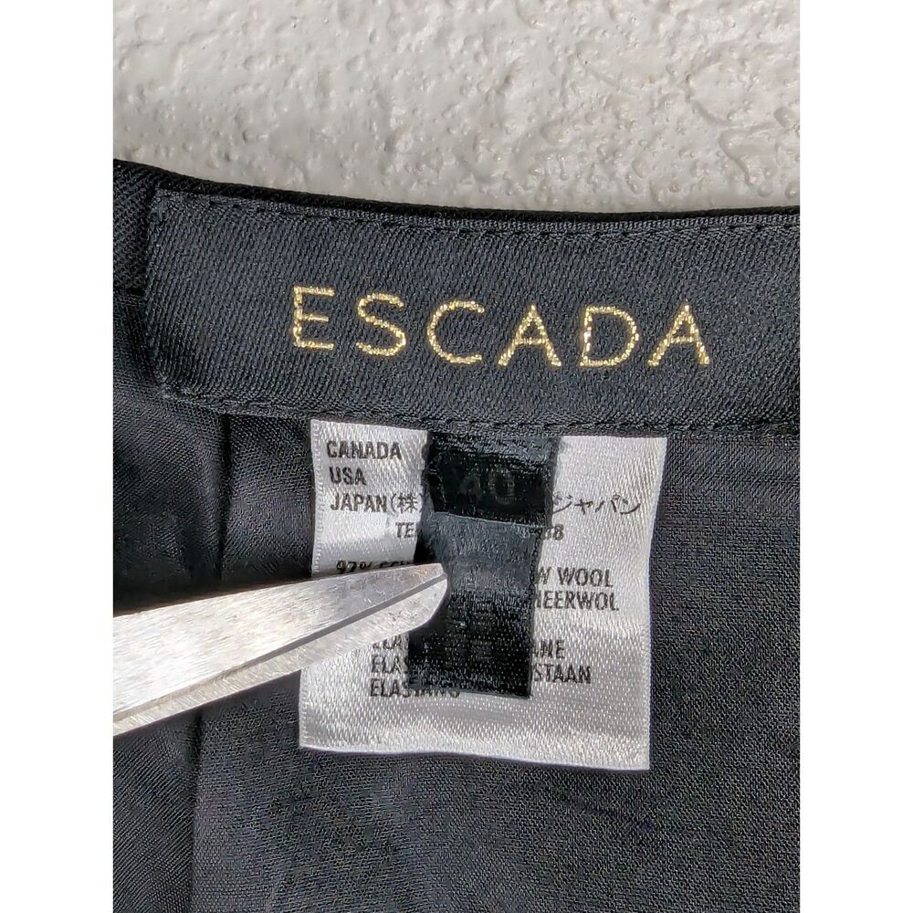ESCADA Black New Wool Pencil Skirt Sz US 8/10 EU 40 Classic Simple Office Modern - Picture 4 of 5
